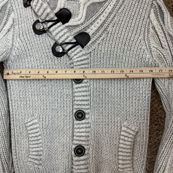 LCR Men’s Cable Knit Chunky Wool Blend Cardigan Neutral Size M - Picture 7 of 12